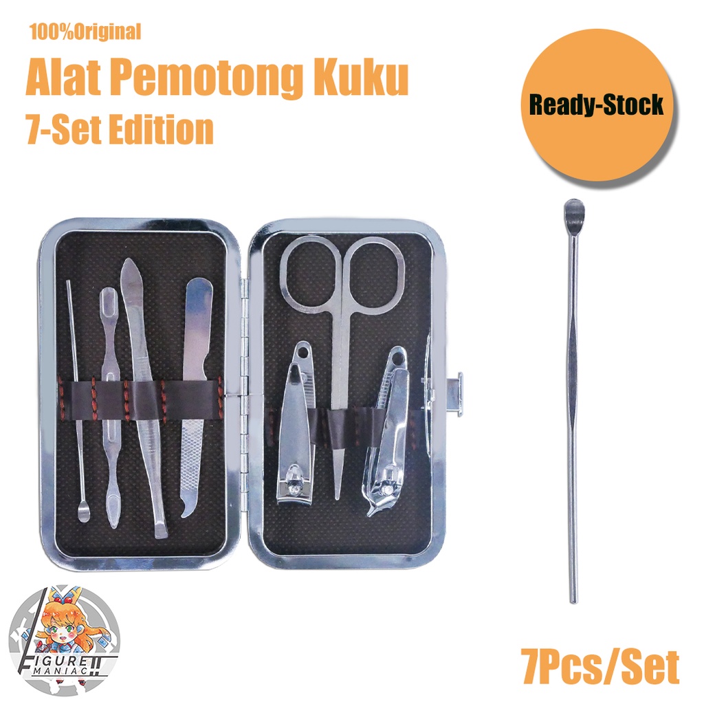 Paket Manicure Padicure Gunting Kuku dan Pembersih Kuku Set isi 7 Premium Import