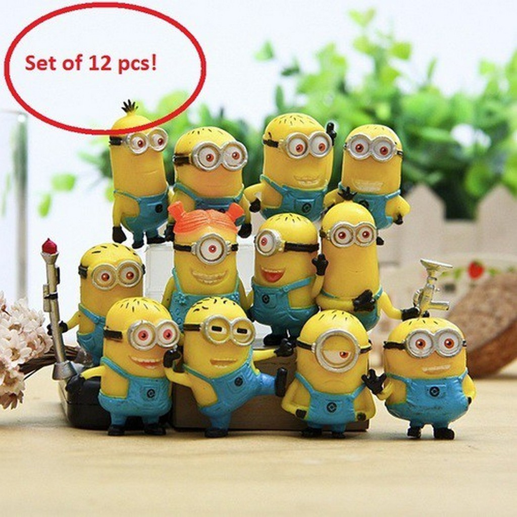 Set Minions Despicable Me 2 Action Figure Mainan Pajangan Hiasan Kue