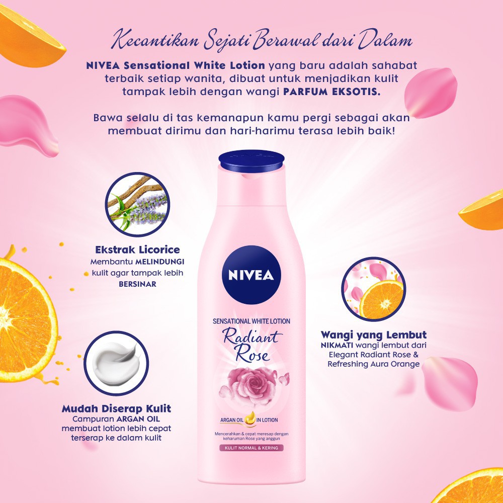 Nivea Body Lotion|Intensive Moisture Daily Protection Sun Lotion SPF 33 Extra White Sensational Night Nourish Aura Orange Vanilla Almond