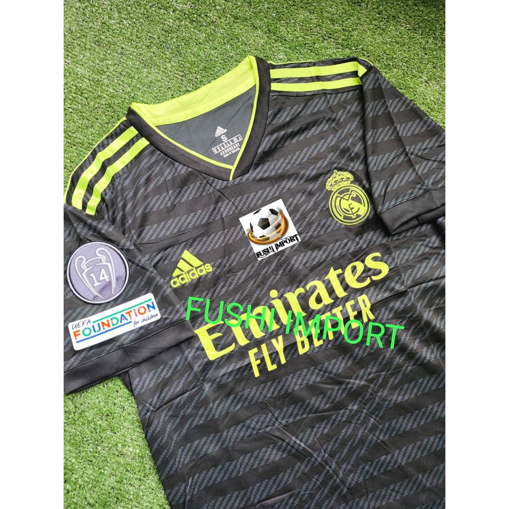 Jersey Baju Bola Madrid 3rd Third Full Patch 2022 2023 Grade Ori