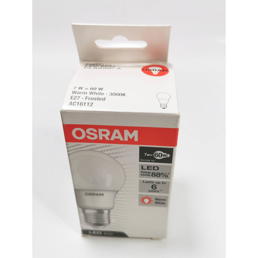 Cahaya KUNING lampu led bulb 7watt OSRAM LECO CLA60 garansi 1 tahun