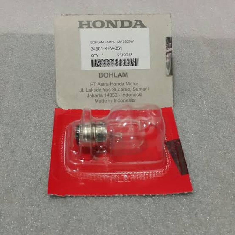 Bohlam lampu depan H6 T19 M5 12V 25/25w ORIGINAL HONDA BEBEK MATIC ! Supra Fit Fit New X 125 Karisma Blade Revo Absolute Beat Vario Scoopy Vega Jupiter Z MX Rxk Mio old new mio j soul gt xeon fino universal