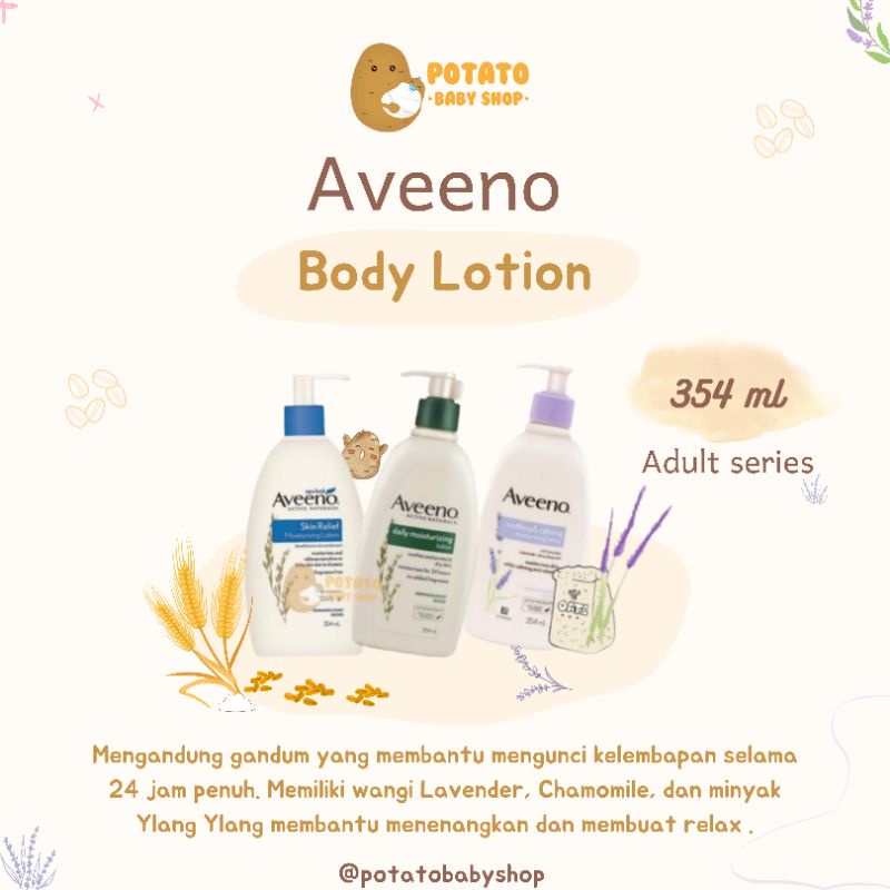 Aveeno Body Lotion 354ml ( Soothing &amp; Calming / Daily Moisturizing / Skin Relief)