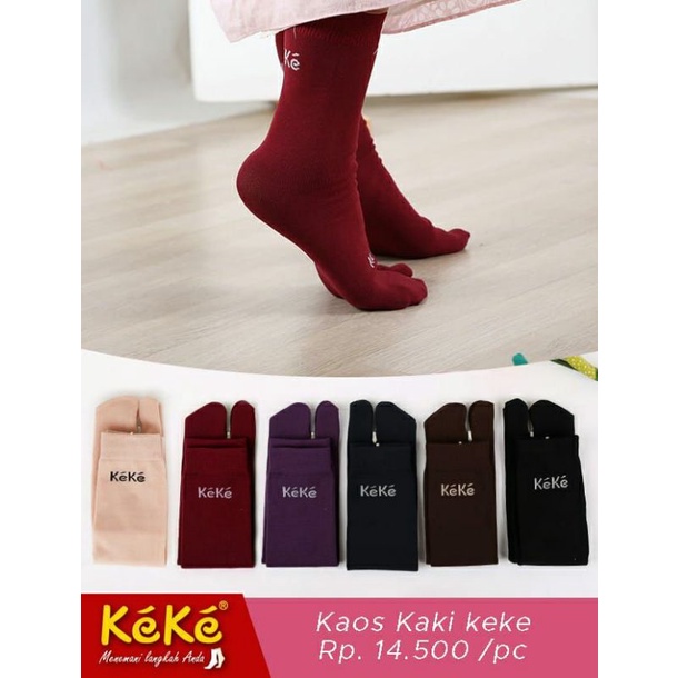 Kaos Kaki Muslimah Premium Keke Polos Warna Coksu, Merah, Abi, Coklat, Hitam