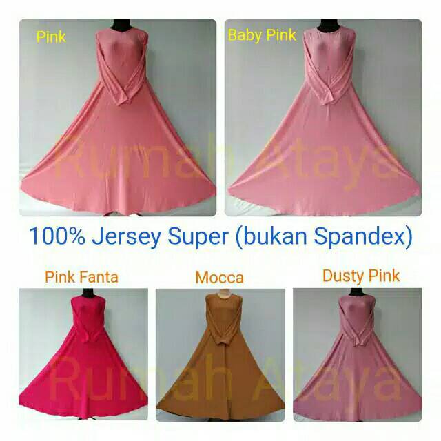 Gamis jersey polos tebal