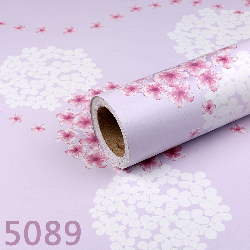 Wallpaper Sticker Dinding Bunga Dandellion Pink 45cm x10m