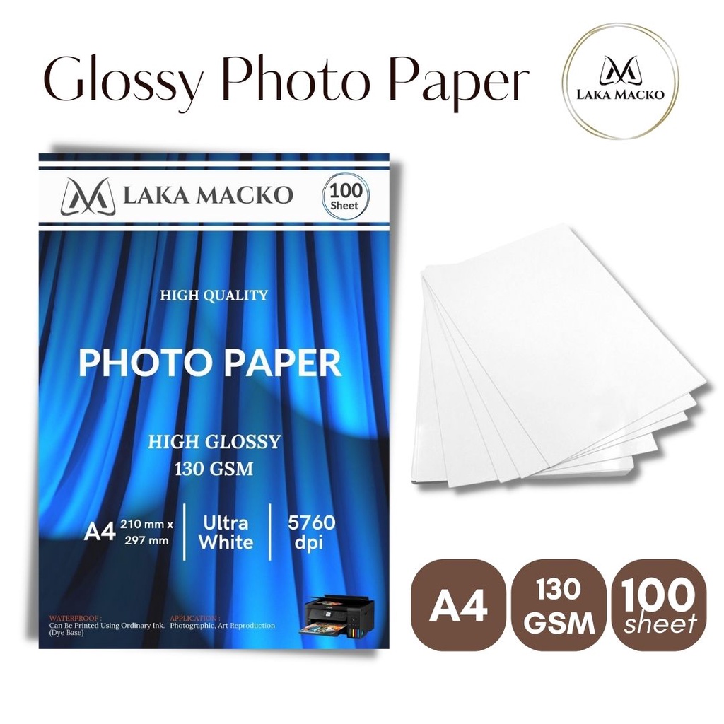 

Kertas Foto , Glossy Photo Paper , Photo Paper 130 Gsm Ukuran A4 , Kertas Foto Untuk Custom Gantungan Kunci , Kertas Foto tipis [ LakaMacko ]