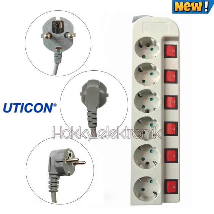 stop kontak 6 lubang uticon