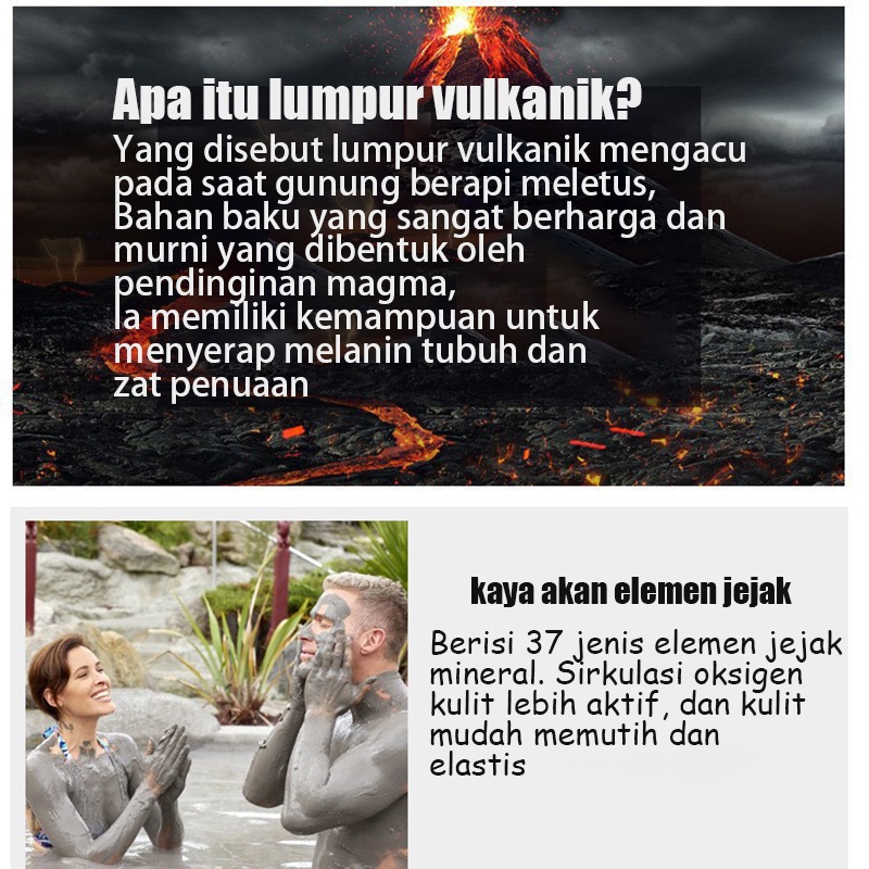 sabun pemutih badan hand body pemutih hb pemutih badan 250ml Pemutih lumpur vulkanik, menghilangkan kotoran dan melembabkan kulit sabun pemutih badan permanen