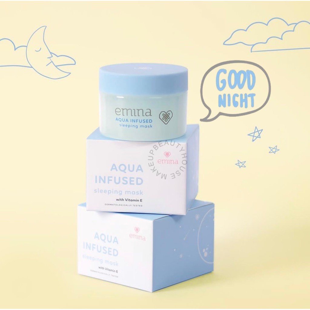 EMINA Aqua Infused Sleeping Mask with Vit E 30g masker wajah emina (Valensia)