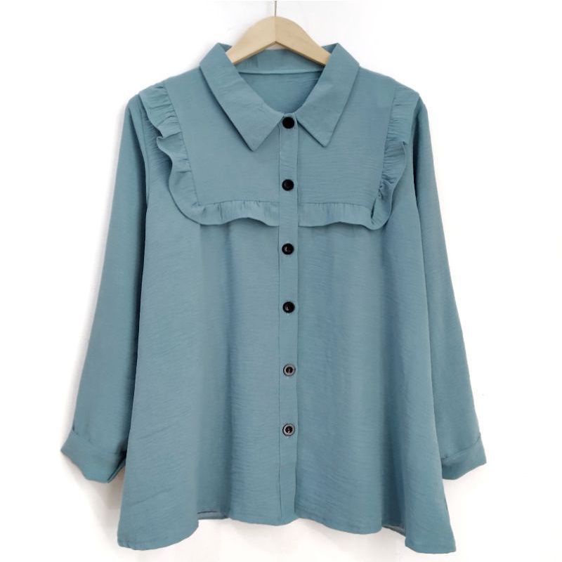 Riana Blouse Crinkle // Kemeja Terbaru Wanita~Crinkle Airflow Blouse Kemeja Polos