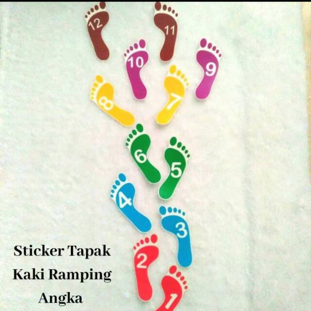 Stiker Tapak Kaki Footstep Belajar Lompat Belajar Warna Shopee Indonesia