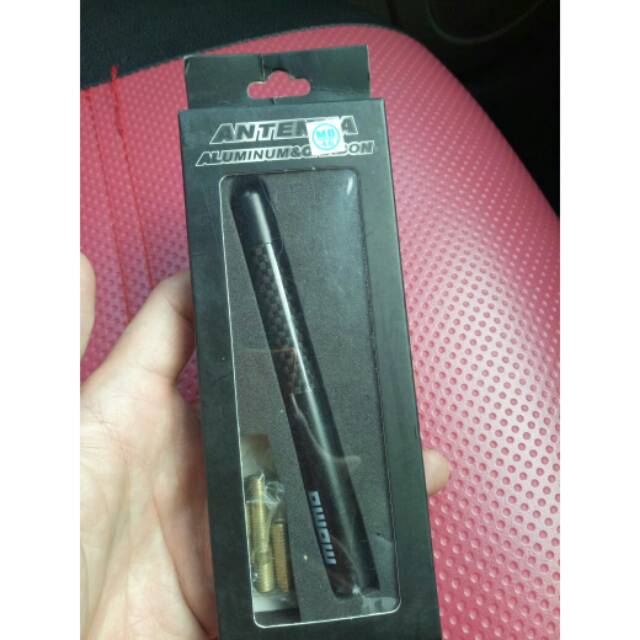 Ujung antena mobil universal alumunium carbon