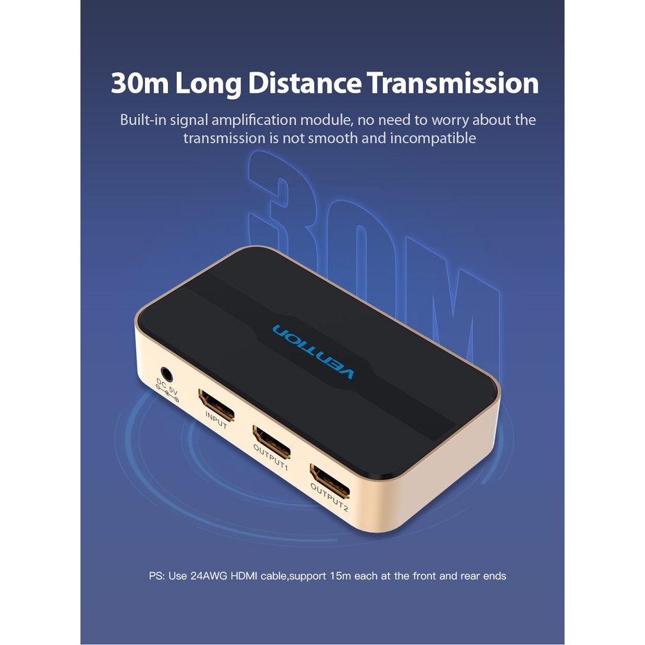 High Splitter ACB HD Vention Out HDMI 3D in Quality 4K 1 Full HDMI