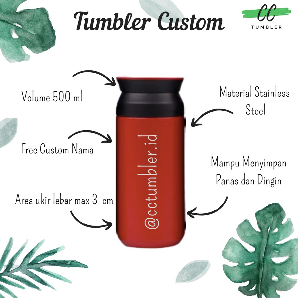 TUMBLER CUSTOM  / TUMBLER GRAFIR /  TERMOS PREMIUM  / CUSTOM NAMA /TUMBLER TREVELER/ CUSTOM TUMBLER