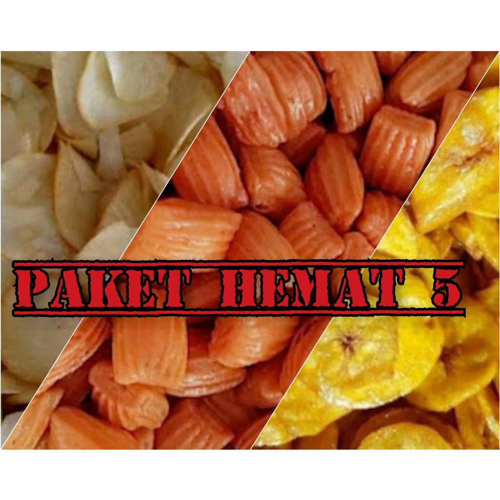 

Aneka Snack Paket Hemat 5(Kripik Singkong Asin,Pang Pang,Kripik Pisang Manis )
