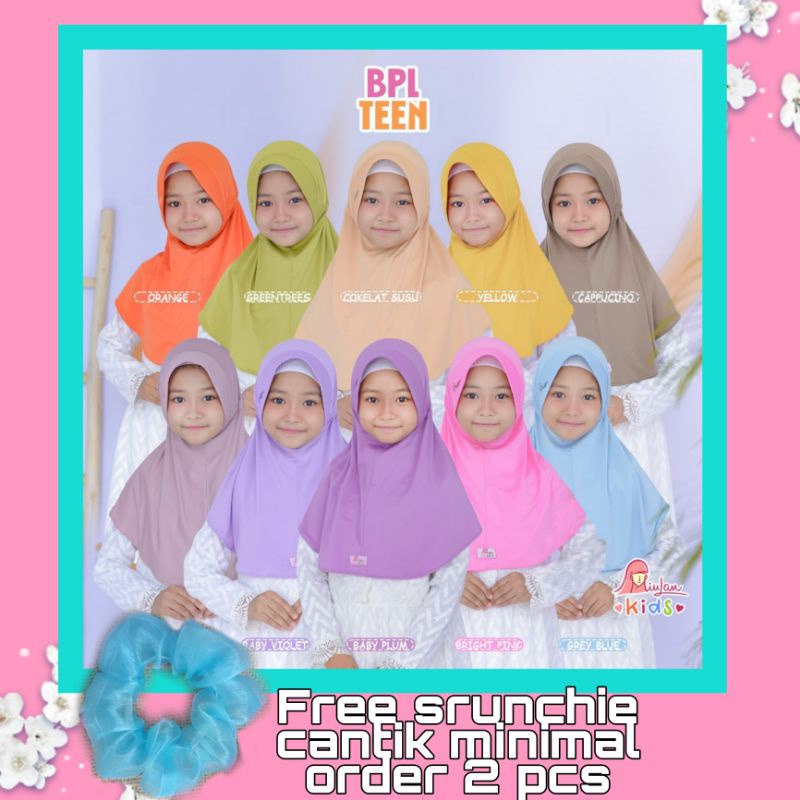 BPL TEEN MIULAN HIJAB BAHAN JERSEY ADEM JILBAB ANAK SD 7-13 TAHUN