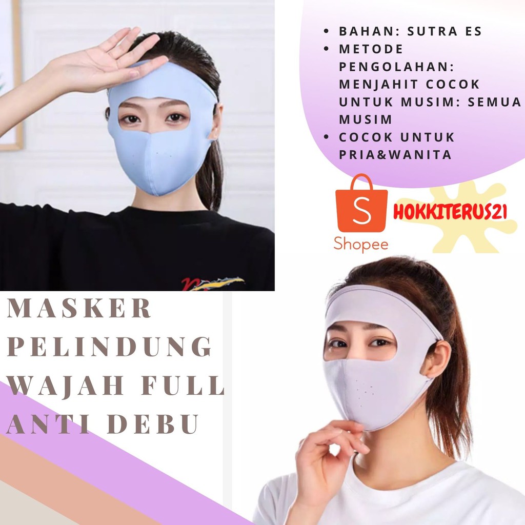 Pelindung Wajah / Masker Non Medis Anti Debu &amp; Polusi Murah Berkualitas - By Hokkiterus