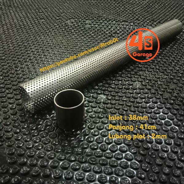 Pipa Saringan Knalpot Copy CMS Old 1mm VARIO PCX ADV NMAX Inlet 38mm Kenalpot Racing Bobokan Adem Bass Gerung Copy CMS-lubang plat 2mm
