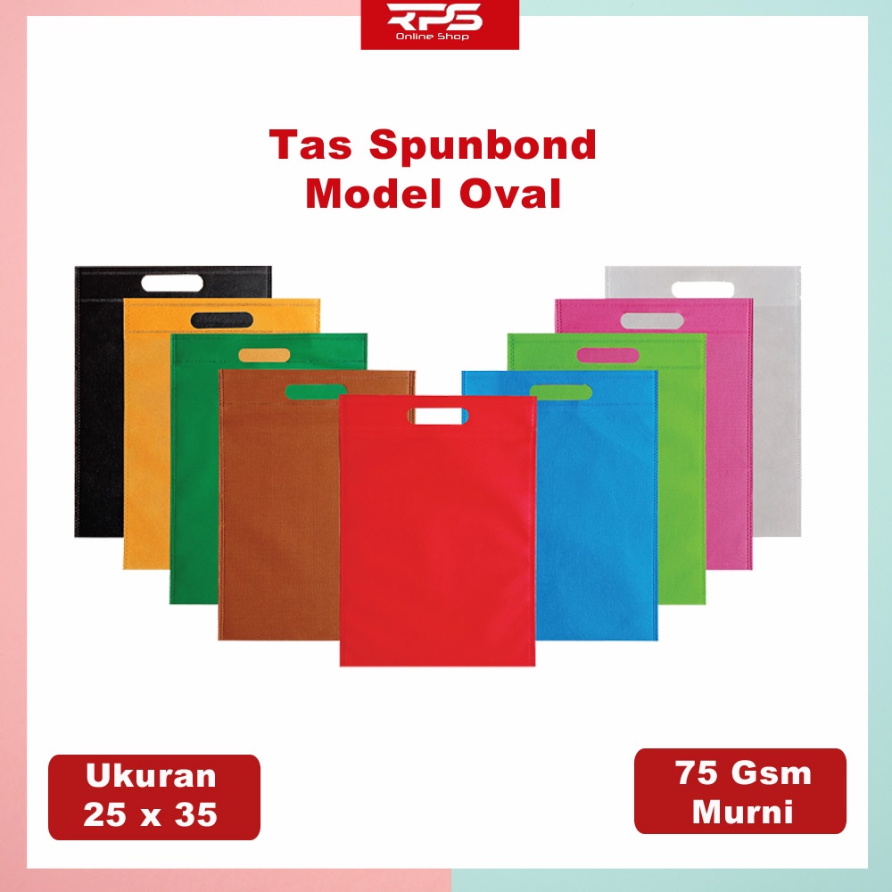 

Tas Spunbond 25x35 /Shopping Bag /Goodie Bag Model Oval Special Promo /Minim Order 10pcs