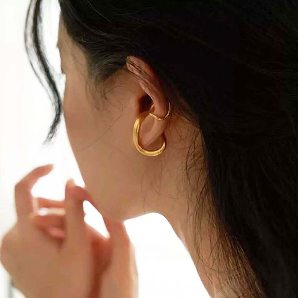 Anting Klip Bentuk Geometris Tidak Teratur Bahan Logam Warna-Warni Gaya Perancis Untuk Wanita