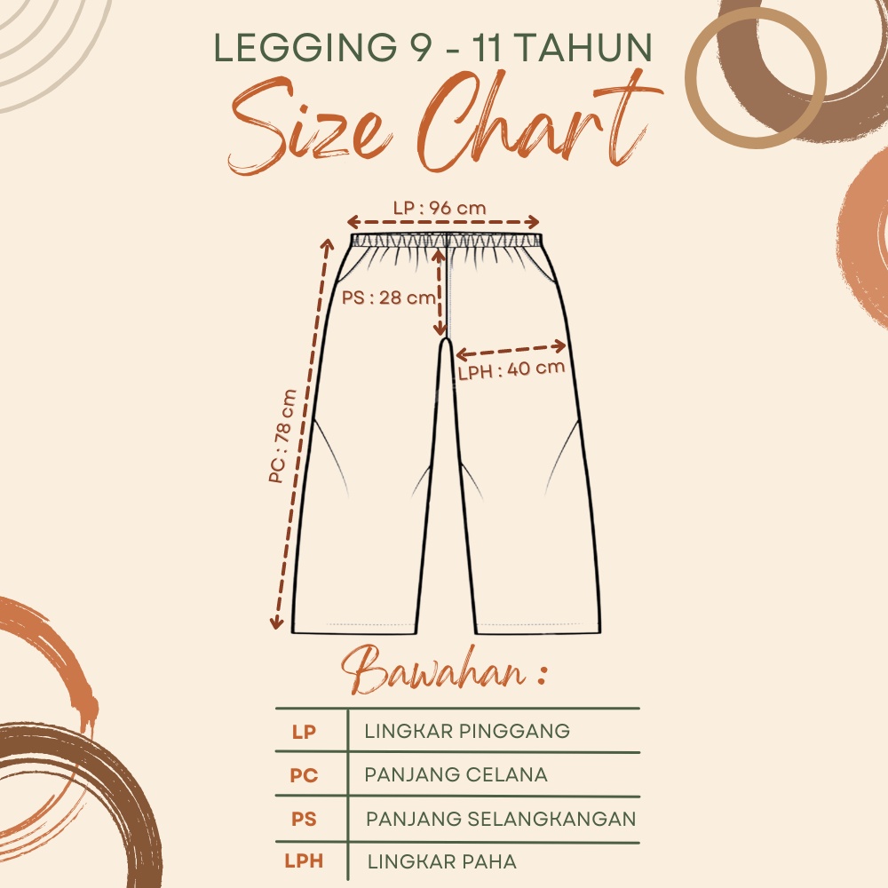 RG Legging Anak Perempuan 9 - 11 Tahun / Legging Anak Karakter