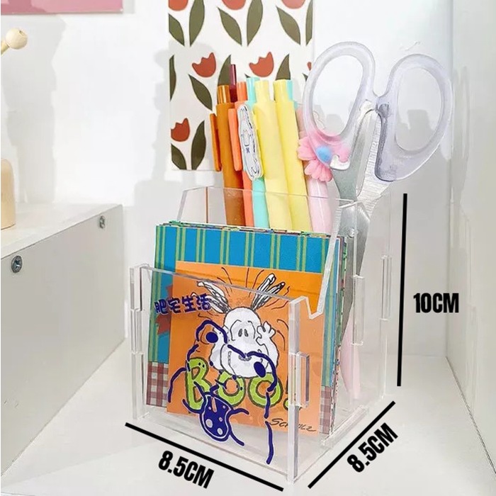 STATIONERY DESK ORGANIZER / RAK MEJA AKRILIK / HOLDER PULPEN ACRYLIC