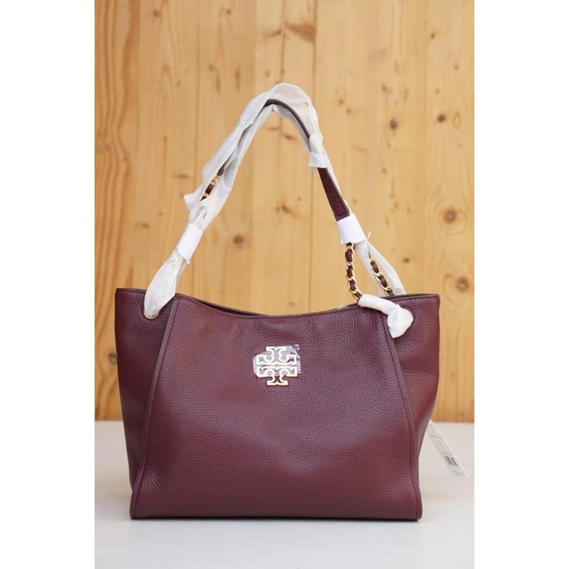 tory burch tb britten small slouchy tote imperial garnet