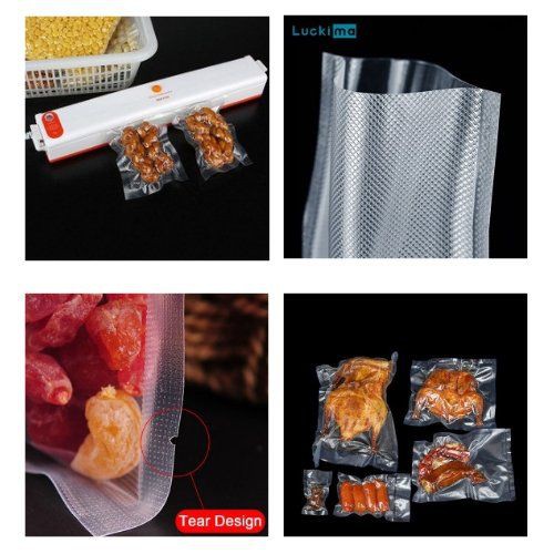 Plastik Bag Vacuum Sealer Mesin Packing Makanan 100 Pcs 17x25cm 111114