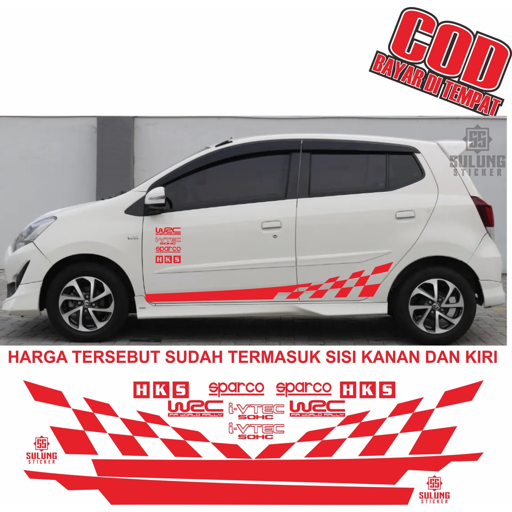 Cutting Stiker Mobil Agya Ayla Brio Jazz Motif Simpel Sticker All Varian Aksesoris Variasi Keren Terbaru