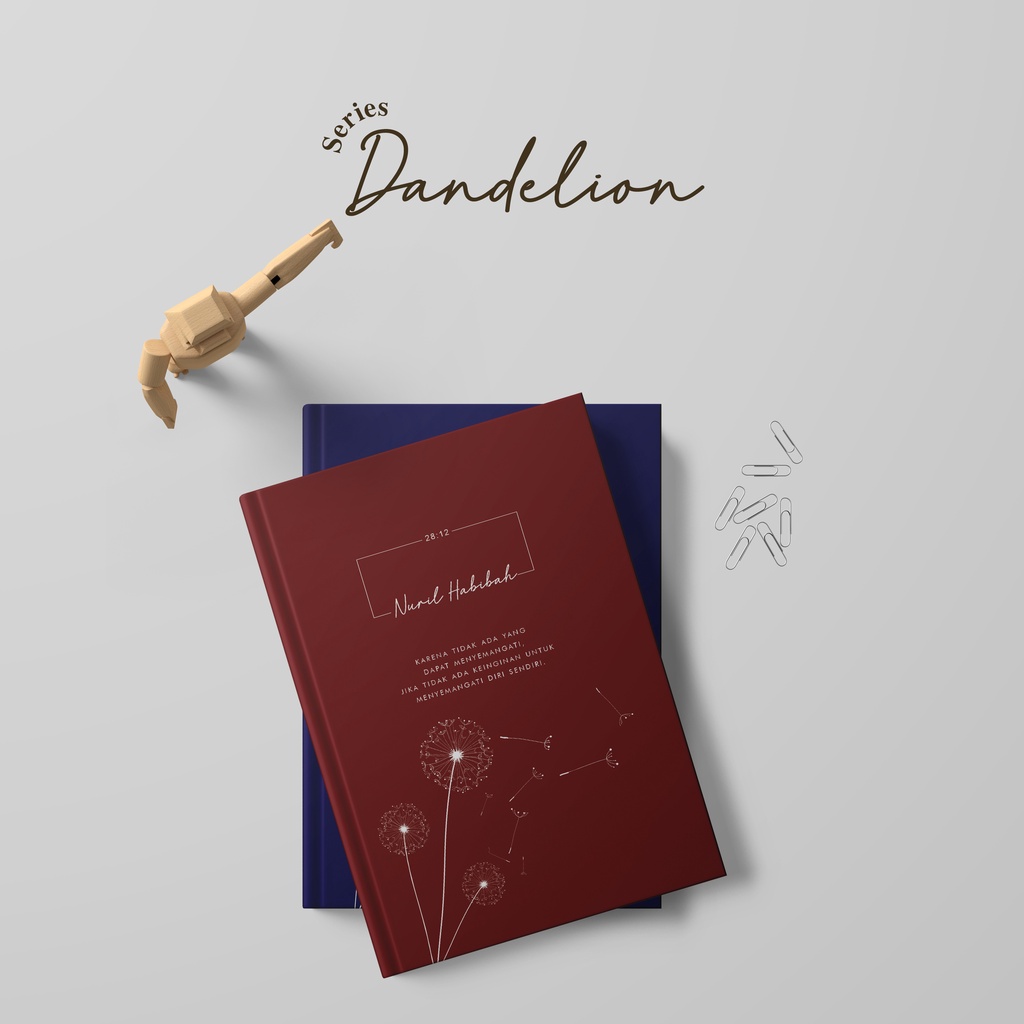 

BOEQUQU - New Dandelion Series Notebook Hardcover Custom Nama Premium/ Ukuran A5 A6 Isi Custom 70Lbr