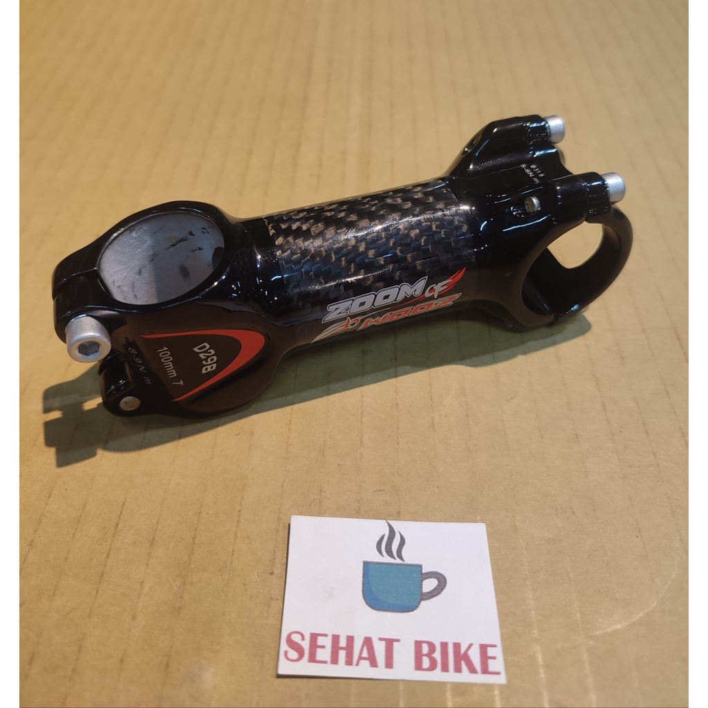Stem Sepeda Zoom CF 31.8 Panjang 100 mm Alloy Carbon