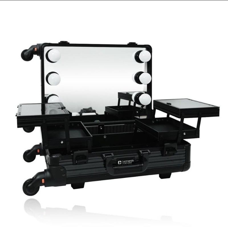 [NEW] - Koper Makeup Armando Caruso 9556 Black Stripes Cabin Beauty Case