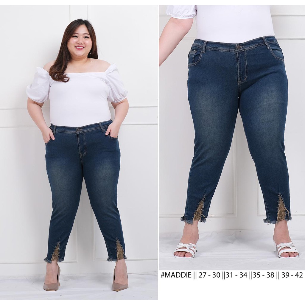 CASVINE JEANS SUPER JUMBO BROWN MADDIE BIGSIZE MELAR 35-38 39-42