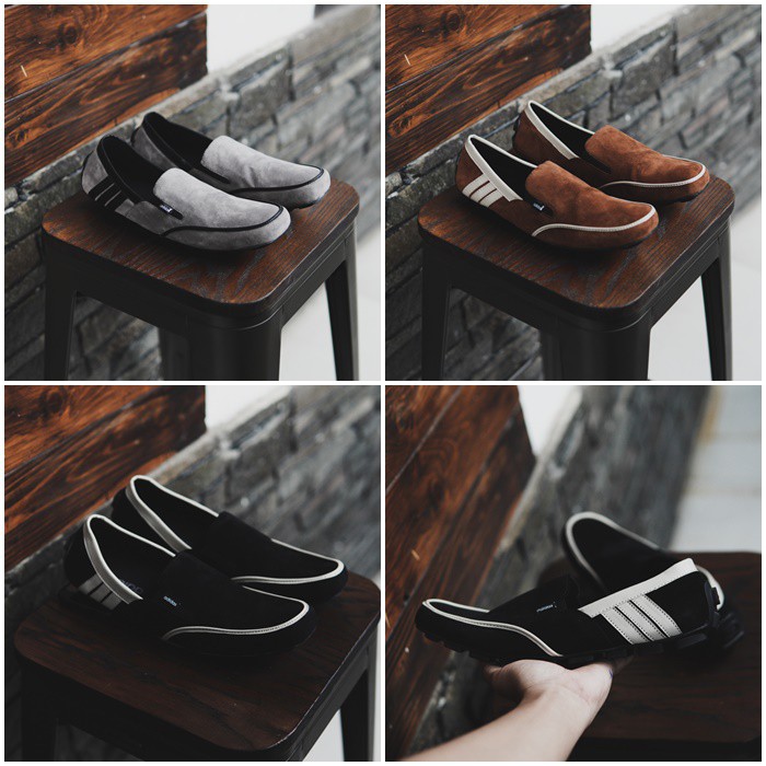 sepatu pria adidas dembelle sepatu casual slop slip on murah bahan suede premium [ cod ]