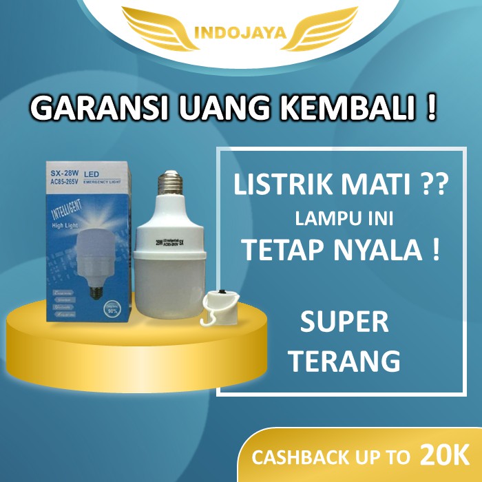 Lampu Bohlam Emergency LED Tanpa Listrik Bisa Nyala 28 watt Otomatis Nyala Saat Listrik Mati - C116