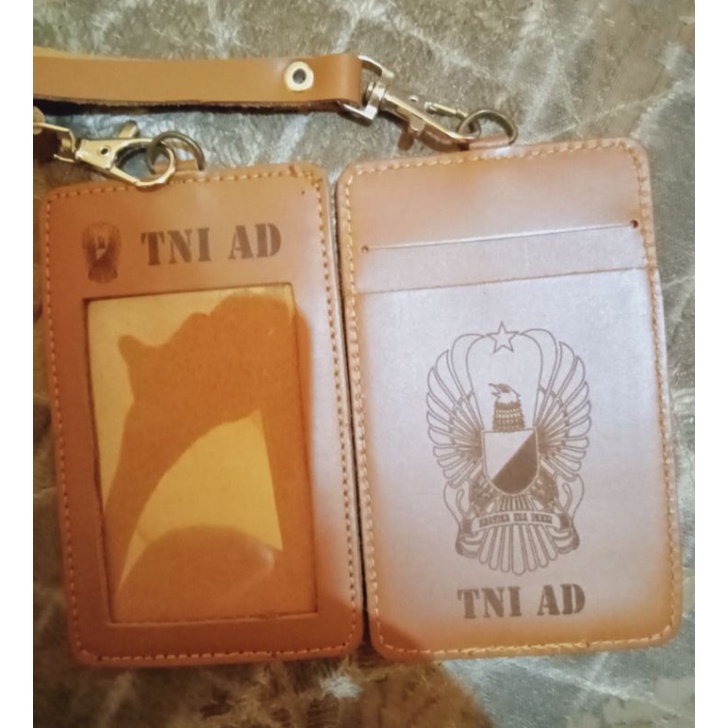 

gantungan id card TNI ad kulit asli kalung id card TNI ad kalung nama TNI ad nametag holder TNI ad