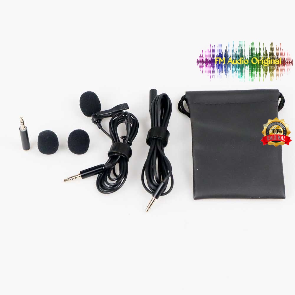 FM Audio Original / Professional Lavalier Microphone Clip Portable 3.5mm - mic rapat / mic laptop / 
