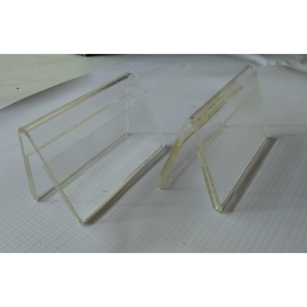 

Papan Nama Akrilik Stand Display Meja Kantor Bisnis Kartu Name Tag Segitiga | Food Tag Acrylic 9x6 Model 2 Sisi