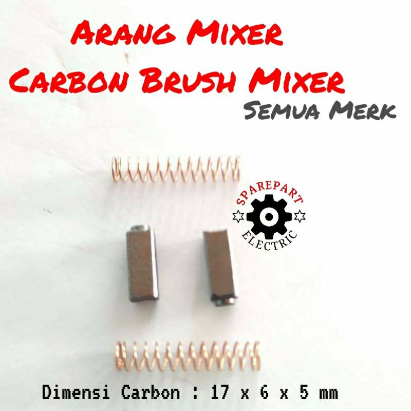 ARANG CARBON BRUSH DINAMO MIXER 2PCS SEPASANG SEMUA MERK UNIVERSAL