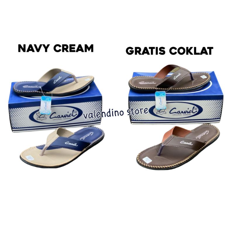 BELI 1 GRATIS 1 Sandal Carvil Pria Japit / Sandal Slide Pria / Sandal Casual Pria / Sandal Terbaru Pria / Sandal Kekinian Pria Jawa Timur Mojokerto