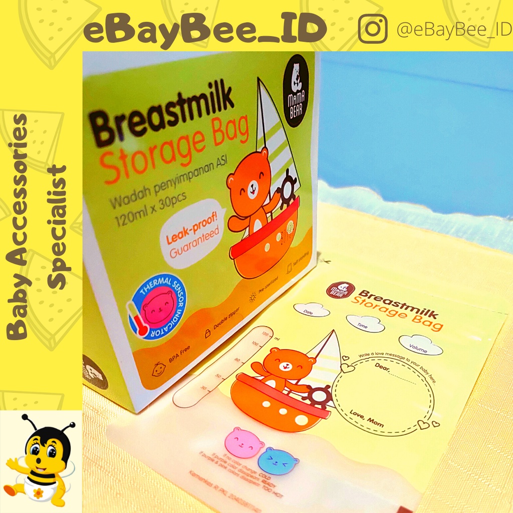 eBayBee_ID Kantong ASI MAMABEAR (satuan/ecer) | Breast milk storage bag MAMA BEAR