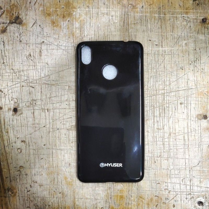 INFINIX HOT S3 X573 softcase silikon karet hitam dan GLASS KACA BENING mantap murah