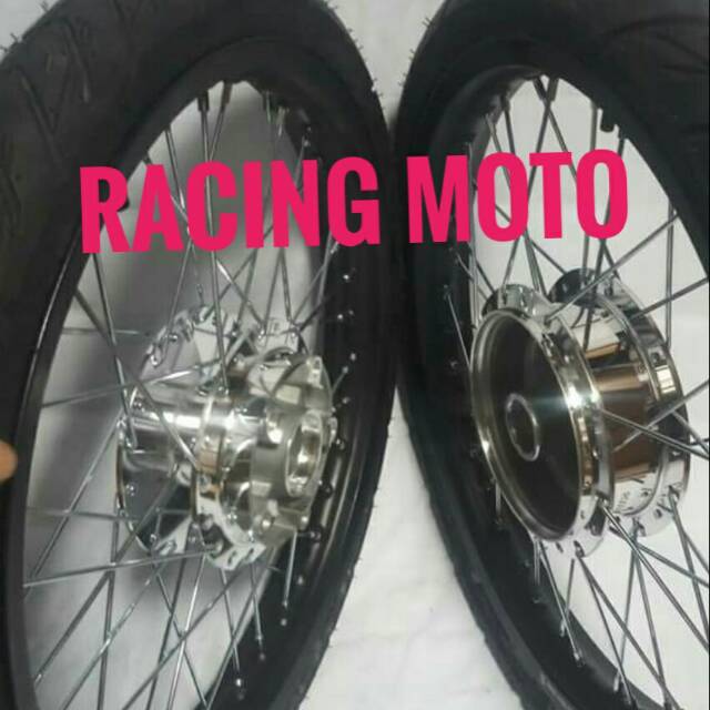 SEPAKET VELG ROSSI VIXION NEW-SCORPIO NEW-VIXON OLD RING17X140-140 UDAH STEL VELG PLUS BAN LENGKAP