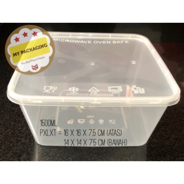 Thinwall 1500 ml KAKU / Container Microwave / Kotak Makan / wadah plastik / toples 1500ml