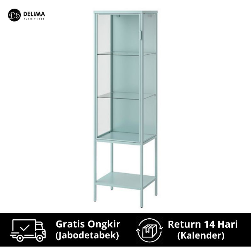 Unit Rak Kabinet Lemari Pajangan Minimalis Pintu Kaca, Toska