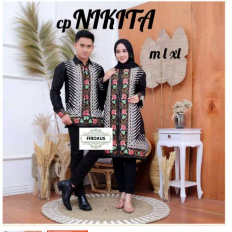 Couple Tunik Zipper Nikita Batik Sarimbit Modern Tunik Casual Kantor Kerja Kondangan Cantik