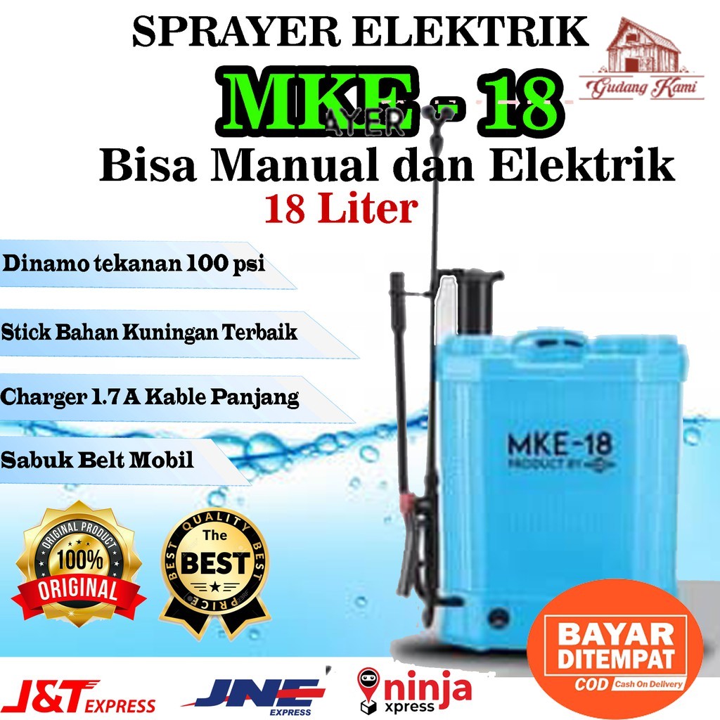 MURAH TANKI SPRAYER ALAT SEMPROT MKE 18 ELEKTRIK ALAT PERTANIAN PETERNAKAN