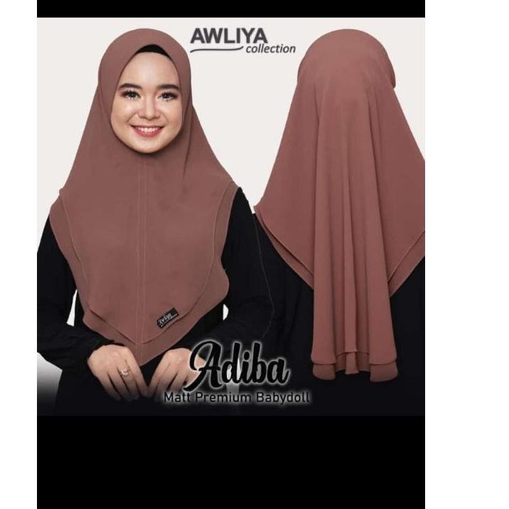 Terbaru dan terlaris KHIMAR ADIBA ORI AWLIYA COLLECTION AWLIYA HIJAB   Ceruty Babydoll  2 layer
