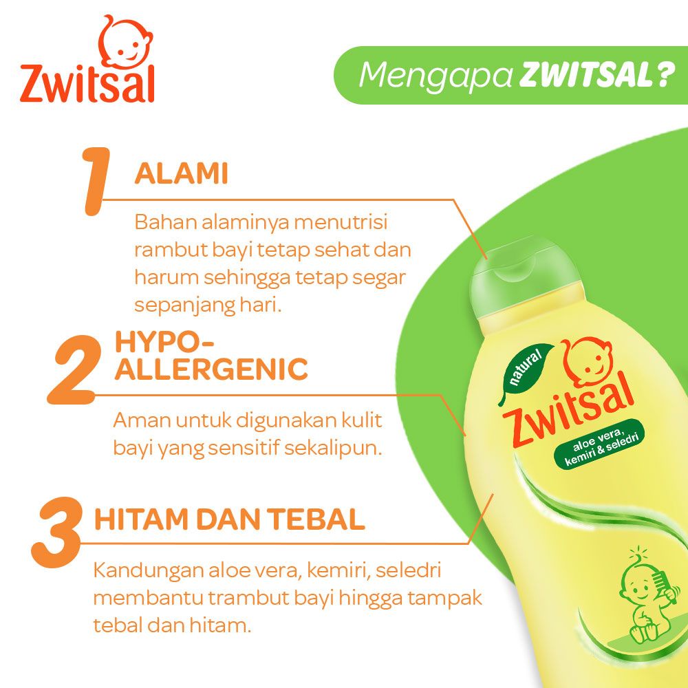 Zwitsal Baby Hair Lotion Aloe Vera Kemiri Seledri 100 &amp; 200 ml / Pelebat Rambut Bayi